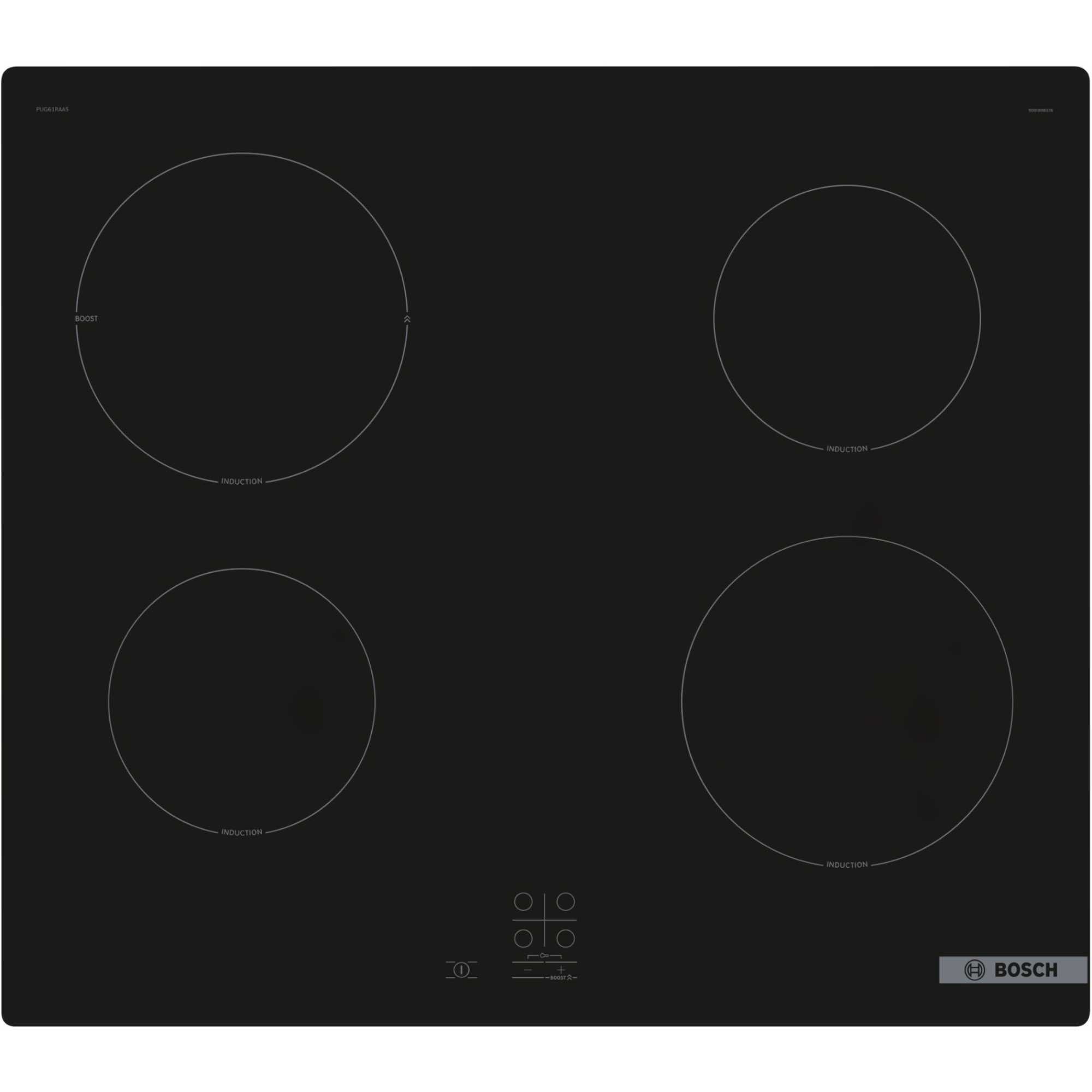 PUG61RAA5B Series 2 60cm 4 Zone Induction Hob with Plug - Black