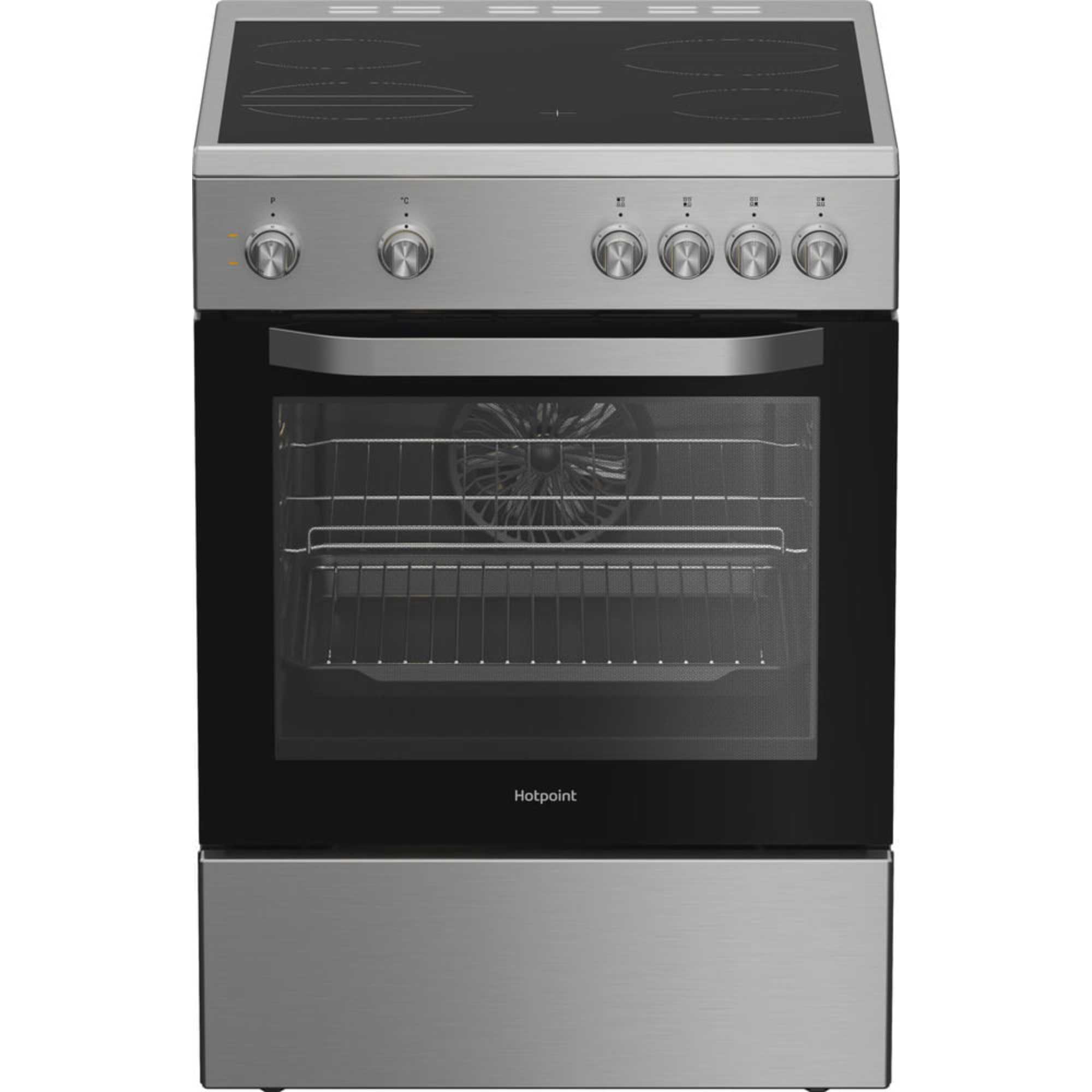 H6V5KMX/UK 60cm Electric Single Cooker with Multiflow - Stainless Steel