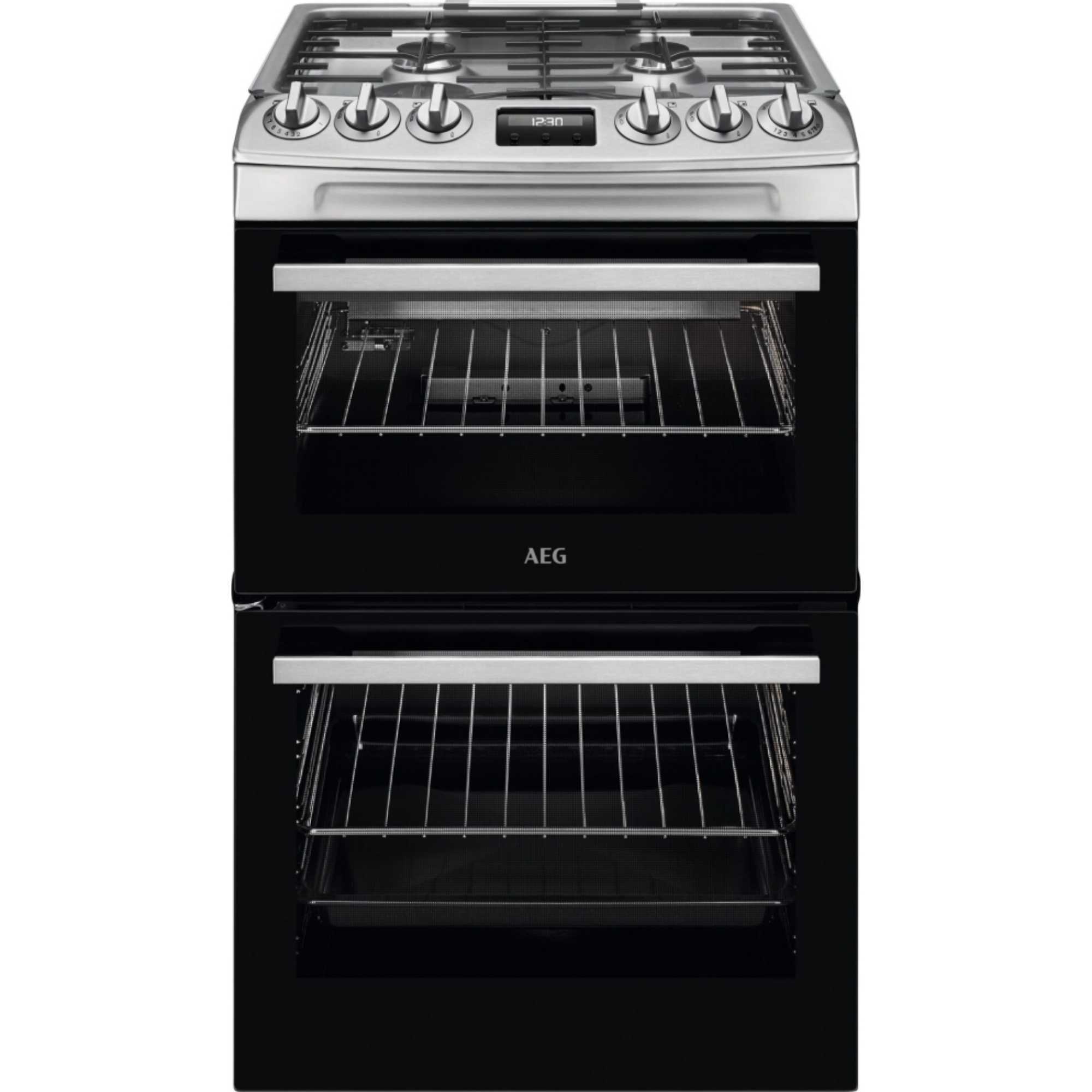 CGX1130ACM Gas Cooker Double Oven with 4 Hobs - Stainless Steel