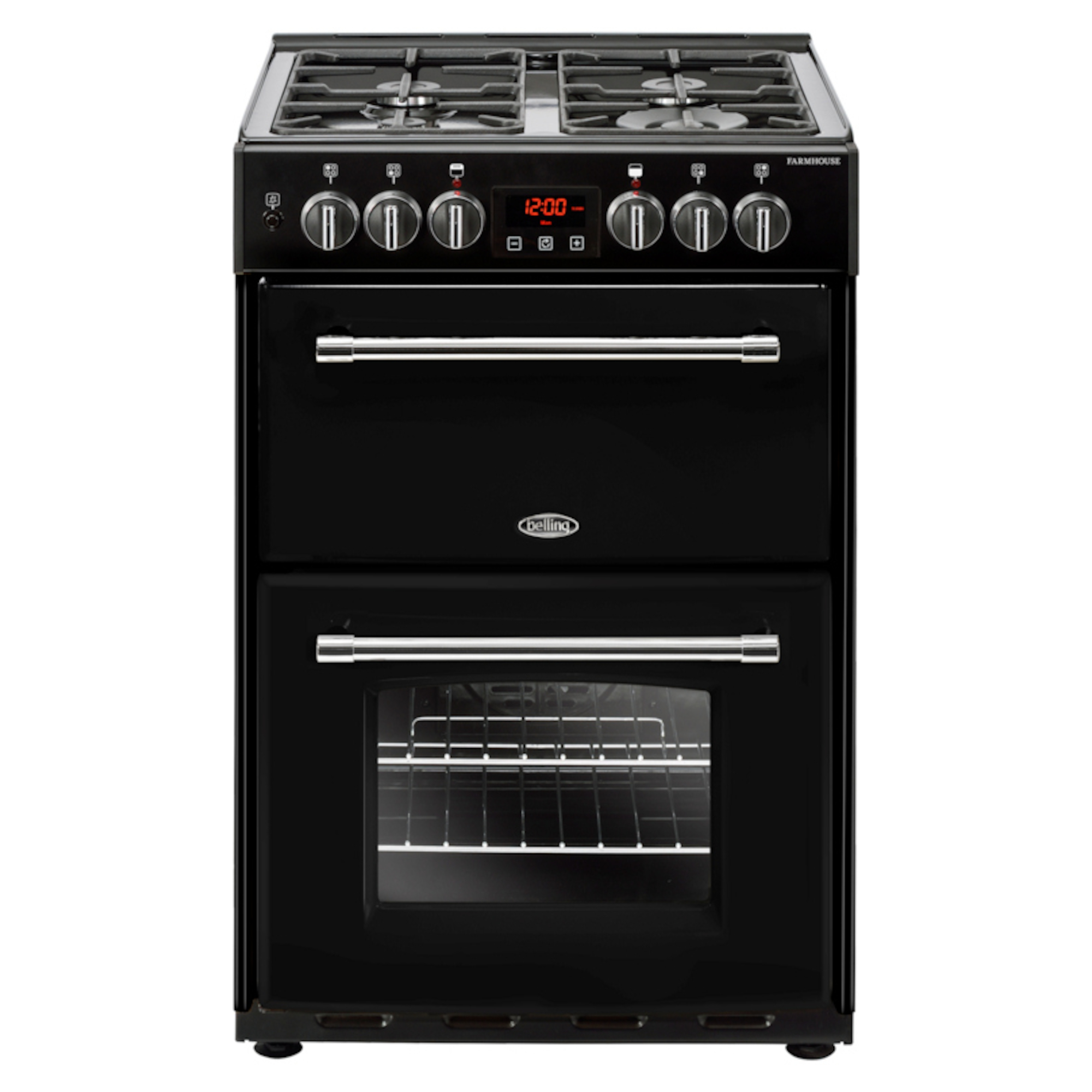 FARMHOUSE60DFBLK Gas Hob with Electric Oven - Black