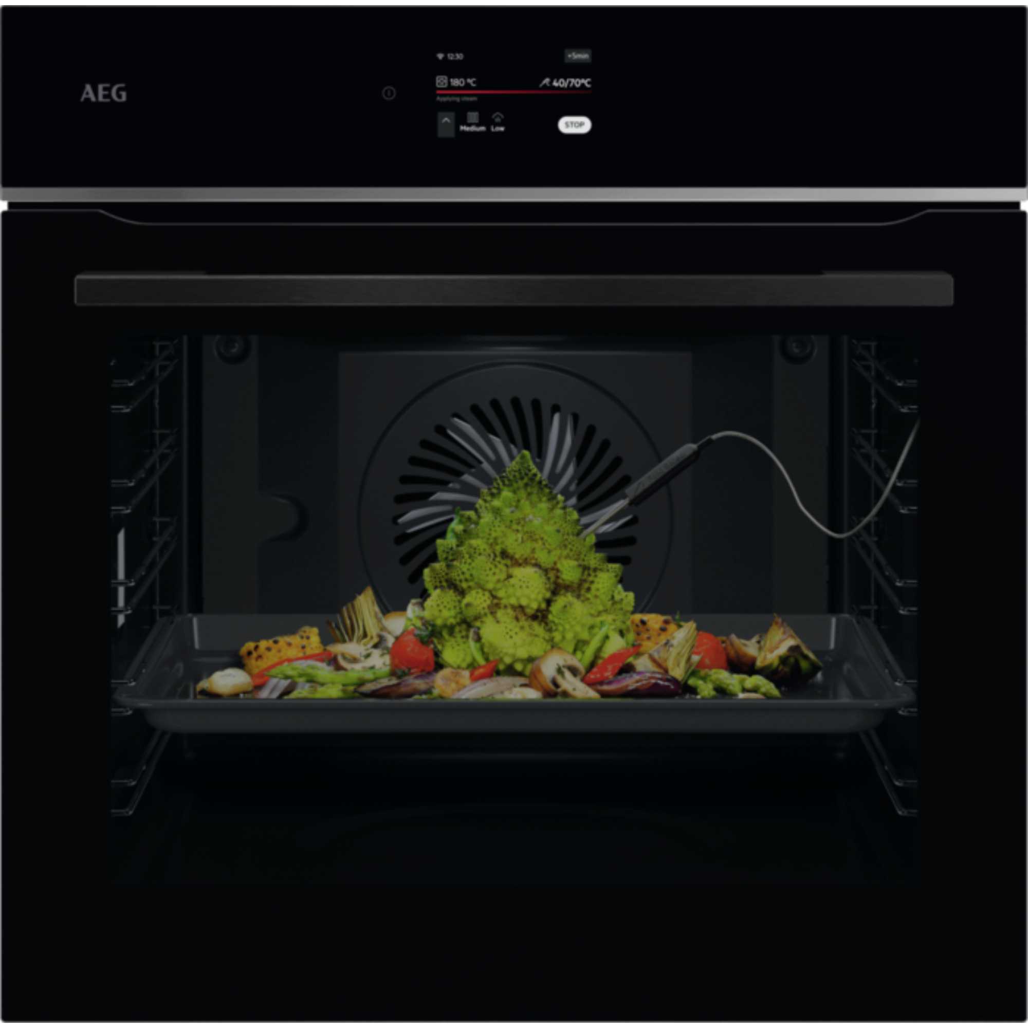 TE7PB731AB 7000 MealAssist Pyrolytic Self Clean 71l Built-in Oven - Black