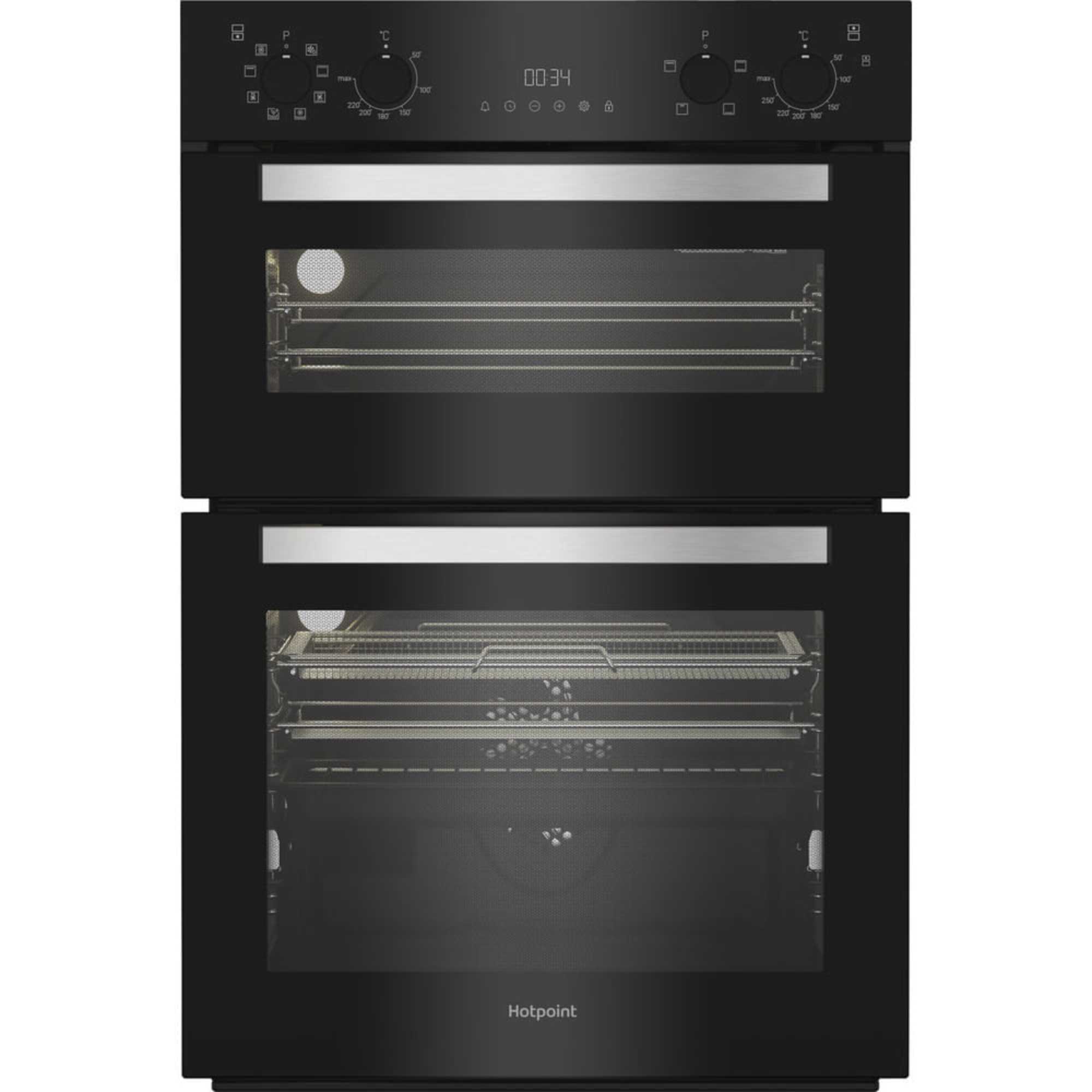 DIH 82G1A B 89cm Built-In Double Fan Oven - Black